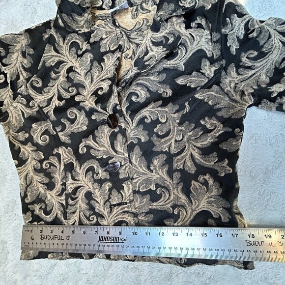 C.M.C. by Color Me Cotton Women's Size Small Paisley Blazer Jacket Black Brown - Picture 7 of 10